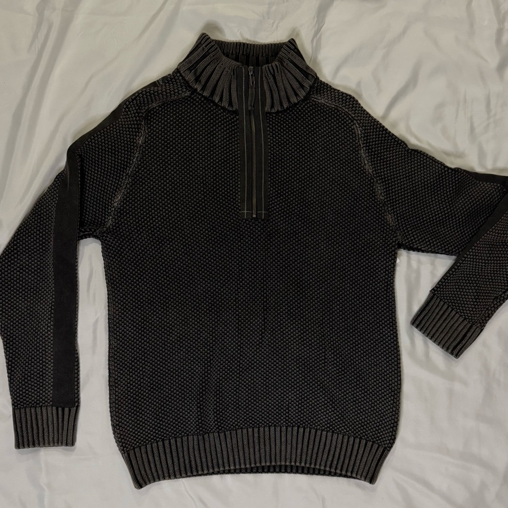 Carbon2Colbat Men's Black Sweater with High Collar